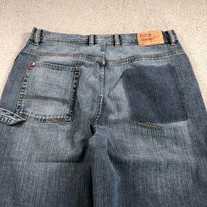 VTG Ecko Unltd Jeans Mens 36x32 Blue Baggy Faded Carpenter 10" Wide Leg Skater